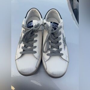 Golden Goose White and Gray Sneakers